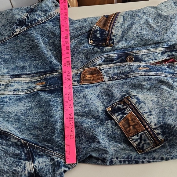 Be In The Current Sceen Denim Long Line Coat Small Acid Wash 90s - Picture 13 of 16